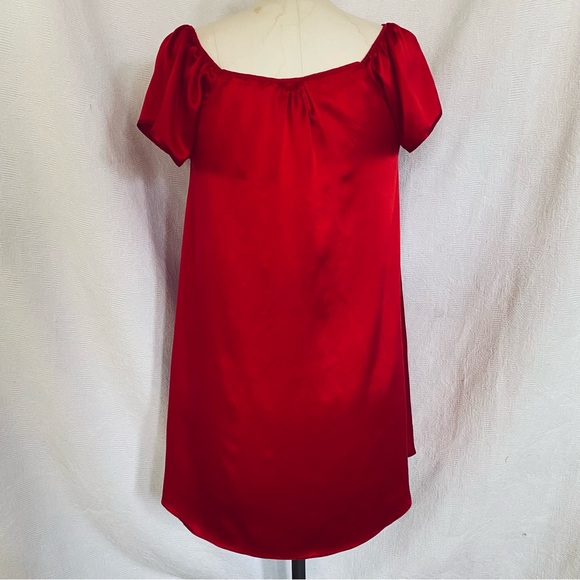 Pure silk cherry red dress/nightie cap sleeves - Picture 6 of 9